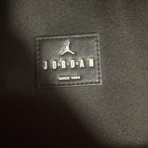 Jordan Black Leather Patch with Silver Jumpman Detail